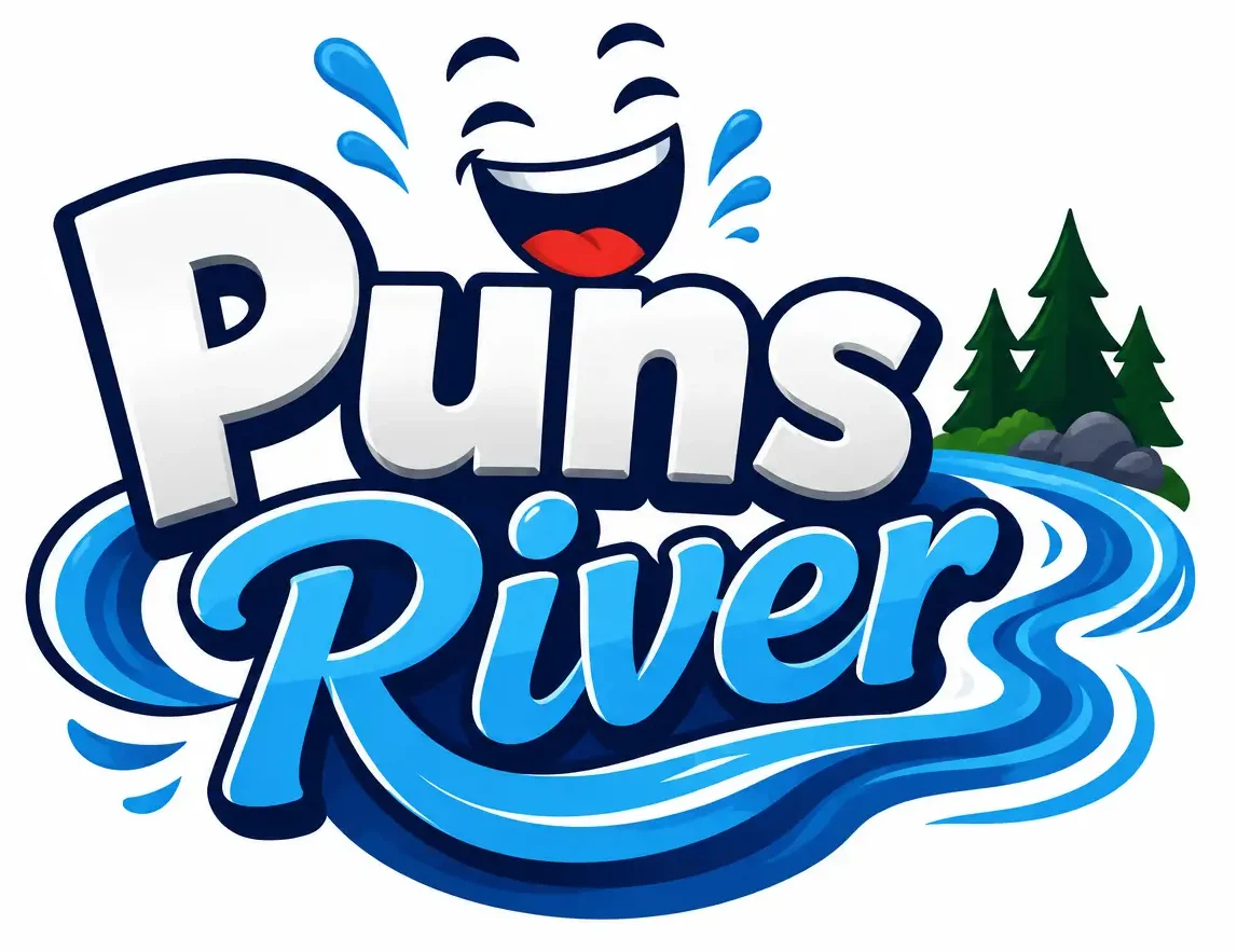 Puns River official logo featuring a smiling river emblem next to bold brand typography